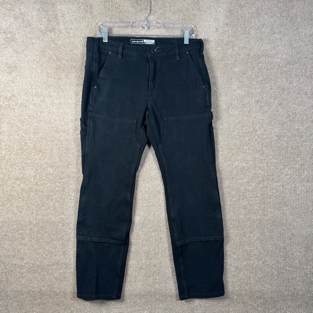 Carhartt Work Jeans Pants Womens 10 Regular Black Rugged Flex Double Front Denim